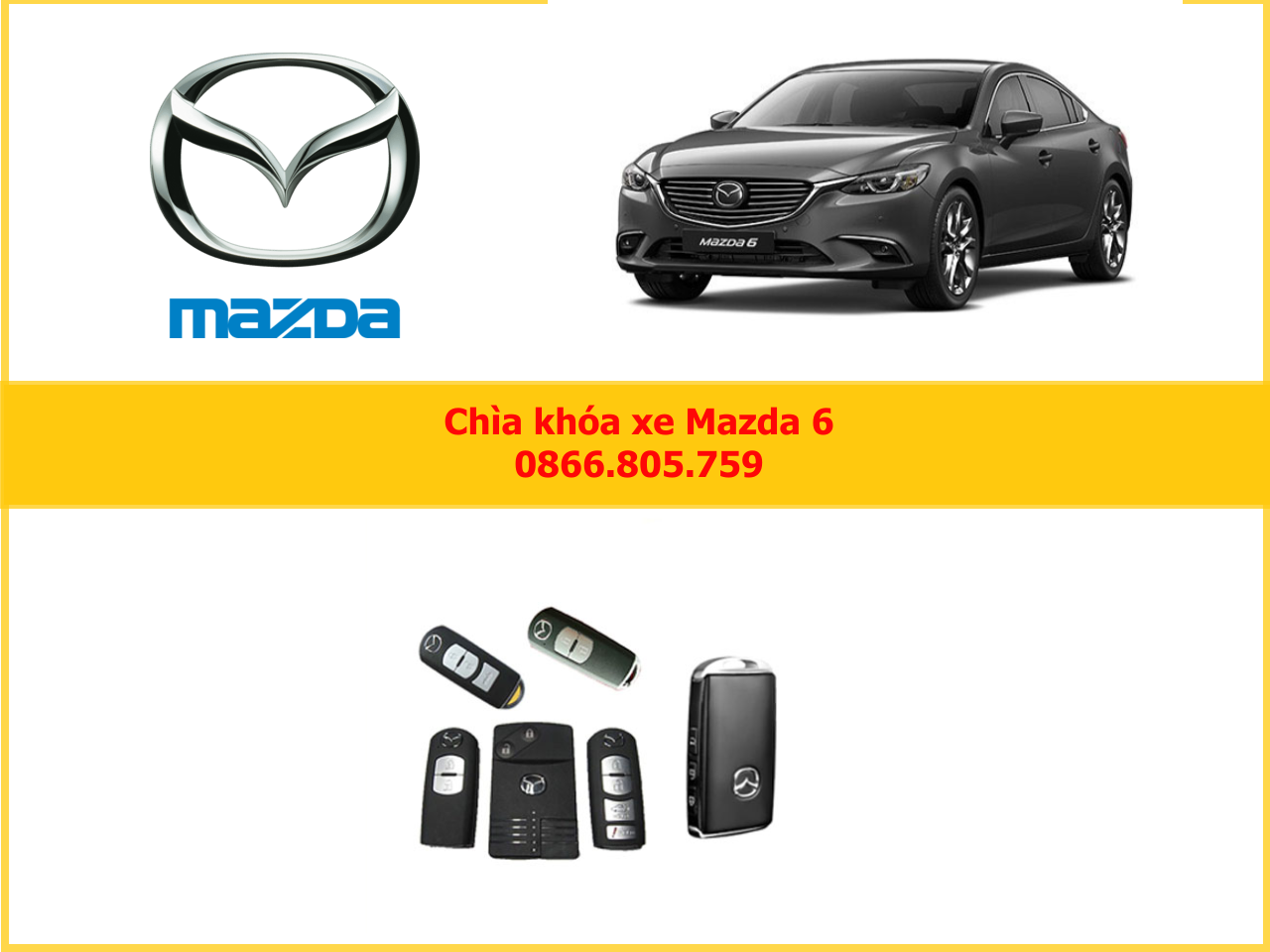chìa khoá smartkey mazda 6